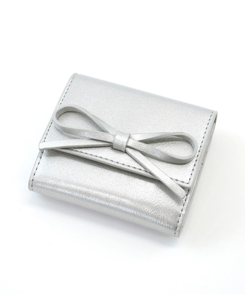 ALTROSE（アルトローズ）の「リボン ボックスコイン 三つ折り財布 ミニ財布 ルリリ（財布・レディース・ブラック/シルバー/ブルー/レッド/アイボリー/レオパード・FREE）」の10枚目の写真