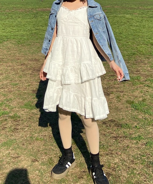 RiLi(リリ)の「レースフリルティアードミニワンピ【RL】(ワンピース・レディース・ブラック/ホワイト・FREE)」の17枚目の写真
