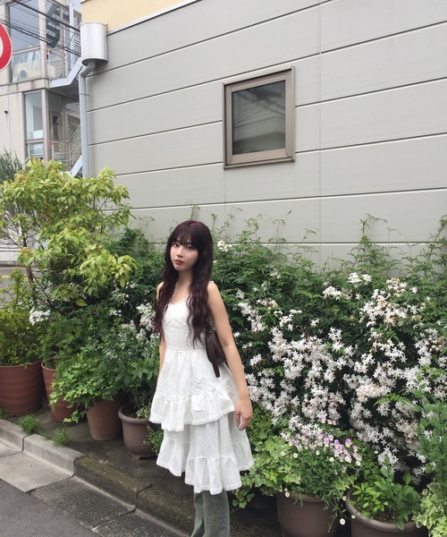 RiLi(リリ)の「レースフリルティアードミニワンピ【RL】(ワンピース・レディース・ブラック/ホワイト・FREE)」の14枚目の写真