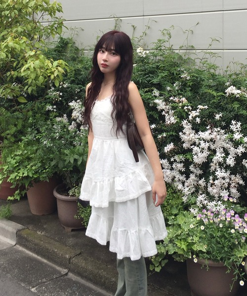 RiLi(リリ)の「レースフリルティアードミニワンピ【RL】(ワンピース・レディース・ブラック/ホワイト・FREE)」の12枚目の写真