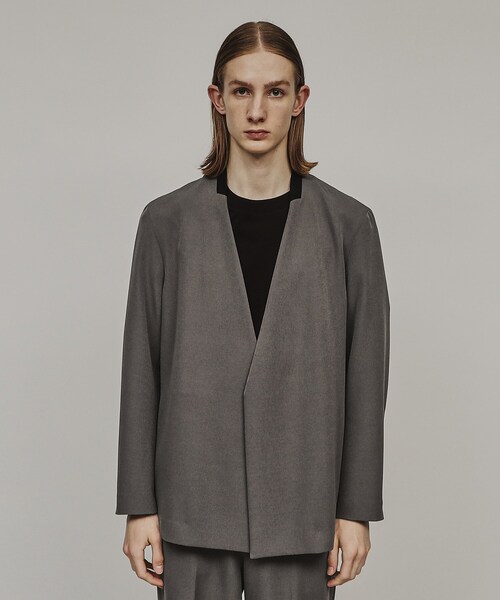 tk.TAKEO KIKUCHI(ティーケータケオキクチ)の「◆360度ストレッチノーカラージャケット(ノーカラージャケット・メンズ・グレー/ブラック/ダークブラウン/ブルー・01/02/03/04)」の14枚目の写真