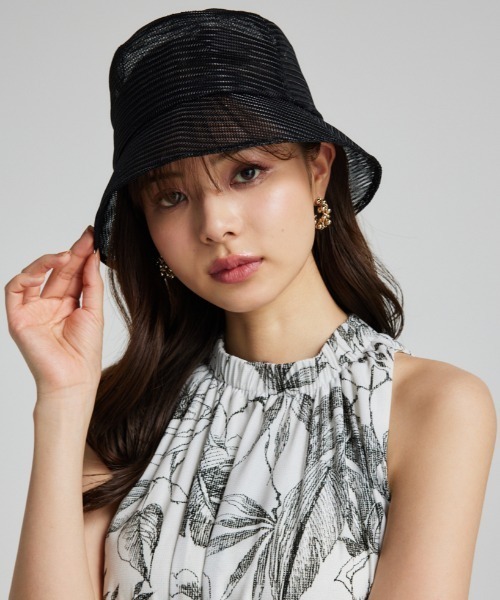 rienda（リエンダ）の「シアーメッシュバケットハット（ハット・レディース・ブラック/ライトグレー・FREE）」の2枚目の写真