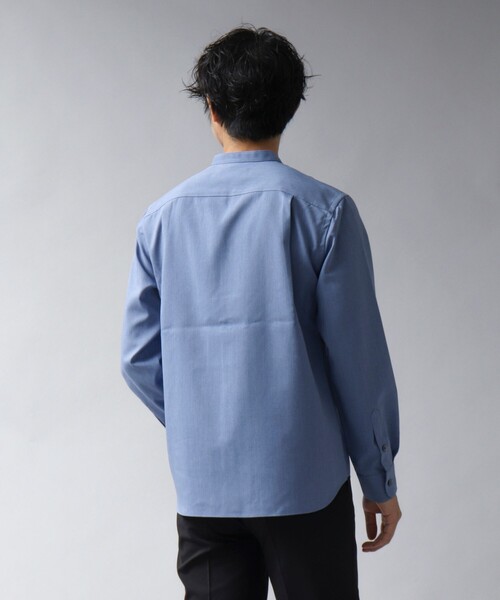 NOLLEY’S（ノーリーズ）の「【ACTIVE SECT】《限定展開 / 速乾 / ドライタッチ》スキッパーバンドカラーシャツ（シャツ/ブラウス・メンズ・ブラック/グレイッシュベージュ/ダークネイビー/ブルー・L/M/S）」の8枚目の写真