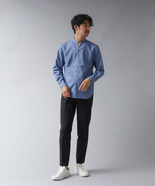 NOLLEY’S（ノーリーズ）の「【ACTIVE SECT】《限定展開 / 速乾 / ドライタッチ》スキッパーバンドカラーシャツ（シャツ/ブラウス・メンズ・ブラック/グレイッシュベージュ/ダークネイビー/ブルー・L/M/S）」の13枚目の写真