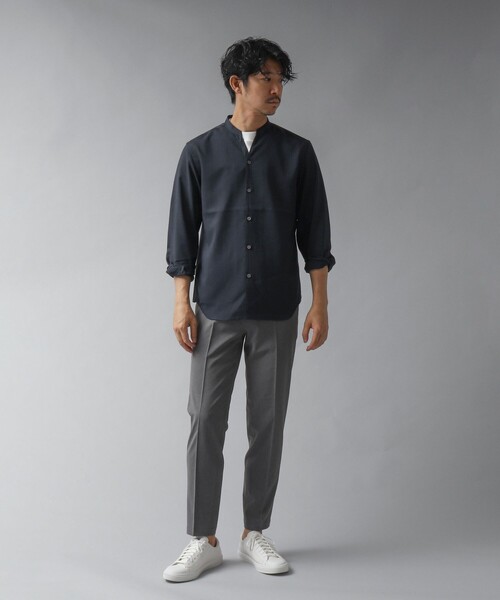 NOLLEY’S（ノーリーズ）の「【ACTIVE SECT】《限定展開 / 速乾 / ドライタッチ》スキッパーバンドカラーシャツ（シャツ/ブラウス・メンズ・ブラック/グレイッシュベージュ/ダークネイビー/ブルー・L/M/S）」の22枚目の写真