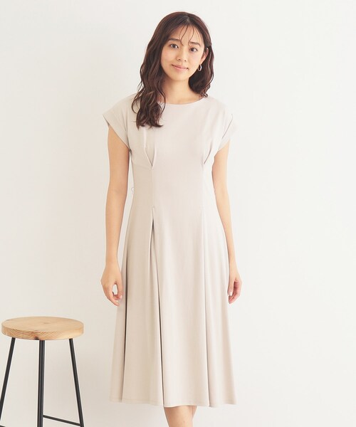 index（インデックス）の「◆《5color/S-LLsize》UV ウエストタックフレアワンピース【接触冷感/洗濯機洗い可】（ワンピース・レディース・ブラック/ブラウン系その他/ライトブルー/ベージュ系その他7/ネイビー系5・36/38/40/42）」の3枚目の写真