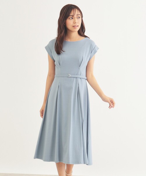 index（インデックス）の「◆《5color/S-LLsize》UV ウエストタックフレアワンピース【接触冷感/洗濯機洗い可】（ワンピース・レディース・ブラック/ブラウン系その他/ライトブルー/ベージュ系その他7/ネイビー系5・36/38/40/42）」の4枚目の写真