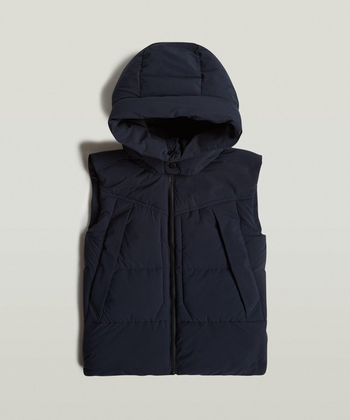 G-STAR（ジースター）の「G-WHISTLER PADDED HOODED VEST 2.0/撥水中綿ナイロンベスト/フード取り外し可能（ダウンベスト・メンズ・ダークブルー/グレイッシュベージュ/イエロー・LARGE/MEDIUM/SMALL/X-SMALL/X-LARGE）」の7枚目の写真