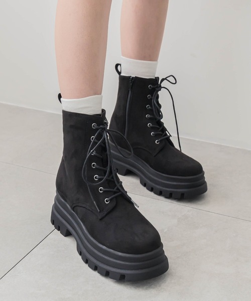 WEGO（ウィゴー）の「WEGO/レースアップショートブーツ（ブーツ・レディース・ブラック系その他/ブラック・LARGE/MEDIUM）」の15枚目の写真