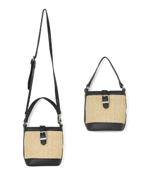 Re:EDIT（リエディ）の「2WAYフェイクレザーベルトかごショルダーバッグ（ショルダーバッグ・レディース・ブラウン/ブラック・FREE）」の9枚目の写真