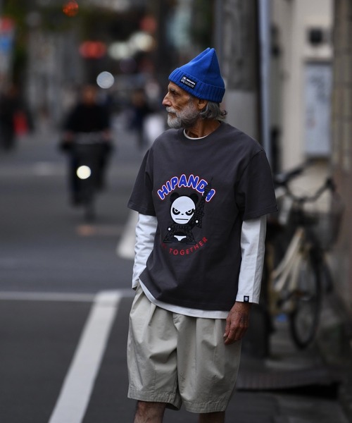 HIPANDA(ハイパンダ)の「(HIPANDA ハイパンダ) 男女兼用 HIIPANDA エッフェル塔 ロゴ Tシャツ(Tシャツ/カットソー・メンズ・グレー・SMALL/MEDIUM/LARGE/X-LARGE/XX-LARGE)」の6枚目の写真