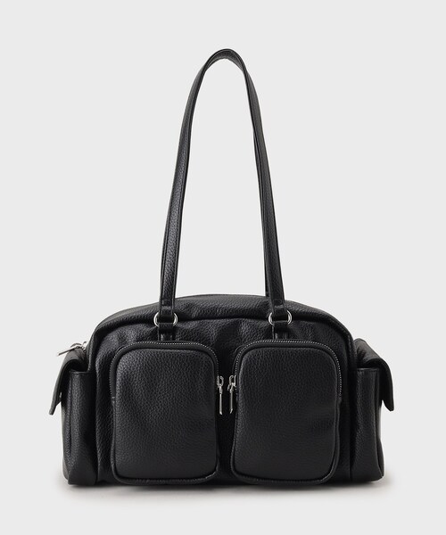 OPAQUE.CLIP(オペークドットクリップ)の「◆【多ポケット】フロントダブルポケットショルダーバッグ(ショルダーバッグ・レディース・ブラック/アイボリー・00)」の2枚目の写真