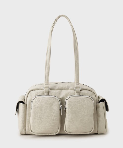 OPAQUE.CLIP(オペークドットクリップ)の「◆【多ポケット】フロントダブルポケットショルダーバッグ(ショルダーバッグ・レディース・ブラック/アイボリー・00)」の4枚目の写真