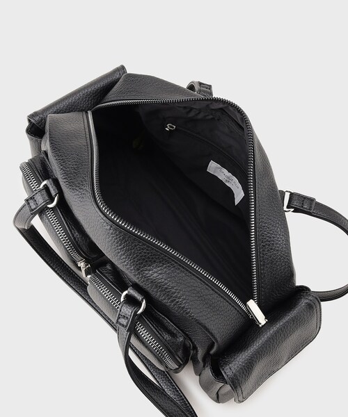 OPAQUE.CLIP(オペークドットクリップ)の「◆【多ポケット】フロントダブルポケットショルダーバッグ(ショルダーバッグ・レディース・ブラック/アイボリー・00)」の9枚目の写真