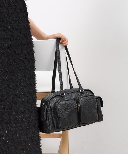 OPAQUE.CLIP(オペークドットクリップ)の「◆【多ポケット】フロントダブルポケットショルダーバッグ(ショルダーバッグ・レディース・ブラック/アイボリー・00)」の14枚目の写真