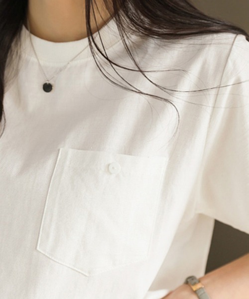 Doux Belle(ドゥーベル)の「リブ裾コットン&麻混Tシャツ(Tシャツ/カットソー・レディース・ブルー/ベージュ/ホワイト・MEDIUM/X-LARGE/LARGE)」の17枚目の写真