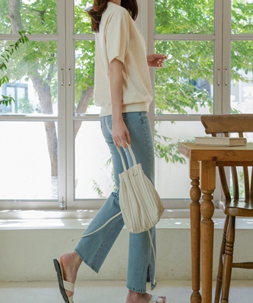 Doux Belle(ドゥーベル)の「リブ裾コットン&麻混Tシャツ(Tシャツ/カットソー・レディース・ブルー/ベージュ/ホワイト・MEDIUM/X-LARGE/LARGE)」の13枚目の写真