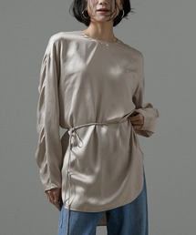 SALON adam et rope' | [24AW]GENTLE SILK ラウンドヘムTシャツ【セットアップ対応】(シャツ/ブラウス)