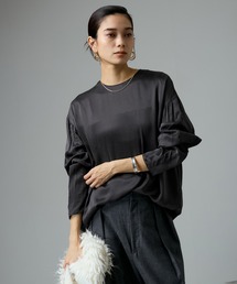 SALON adam et rope' | [24AW]GENTLE SILK ラウンドヘムTシャツ【セットアップ対応】(シャツ/ブラウス)