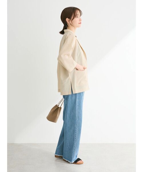 Green　Parks（グリーンパークス）の「・Double　Flags　デニムフリンジラインパンツ（デニムパンツ・レディース・ブラック/ライトインディゴブルー/ダークインディゴブルー・FREE）」の6枚目の写真