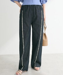 ・Double　Flags　デニムフリンジラインパンツ