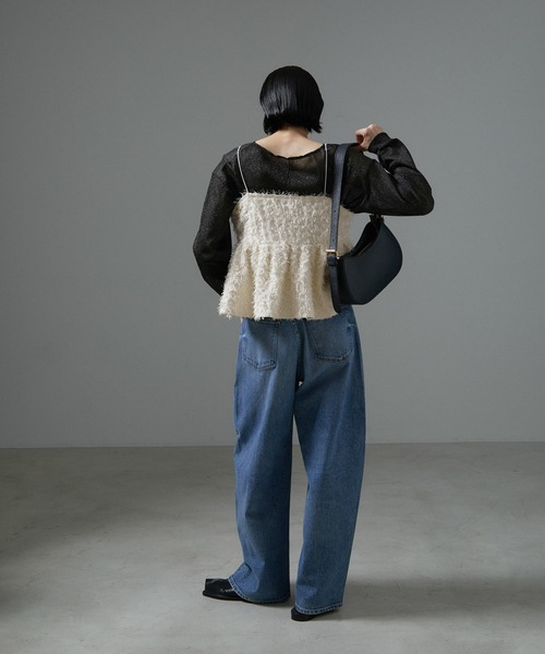 SALON adam et rope'(サロン アダム エ ロペ)の「【WEB限定】カットジャガード2WAYキャミソール/ビスチェ【セットアップ対応・洗える】(キャミソール・レディース・ブラック/ベージュ系その他・FREE)」の21枚目の写真