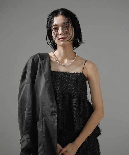 SALON adam et rope'(サロン アダム エ ロペ)の「【WEB限定】カットジャガード2WAYキャミソール/ビスチェ【セットアップ対応・洗える】(キャミソール・レディース・ブラック/ベージュ系その他・FREE)」の19枚目の写真