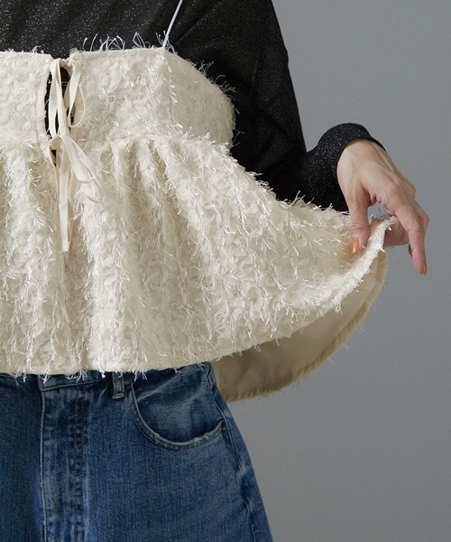 SALON adam et rope'(サロン アダム エ ロペ)の「【WEB限定】カットジャガード2WAYキャミソール/ビスチェ【セットアップ対応・洗える】(キャミソール・レディース・ブラック/ベージュ系その他・FREE)」の13枚目の写真