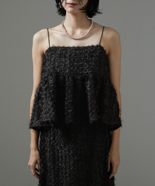 SALON adam et rope'(サロン アダム エ ロペ)の「【WEB限定】カットジャガード2WAYキャミソール/ビスチェ【セットアップ対応・洗える】(キャミソール・レディース・ブラック/ベージュ系その他・FREE)」の12枚目の写真