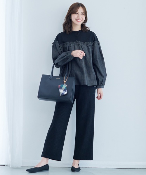 Arnold Palmer（アーノルドパーマー）の「バイアスチェック シェア トート（トートバッグ・レディース・ブラック/ベージュ・F）」の13枚目の写真