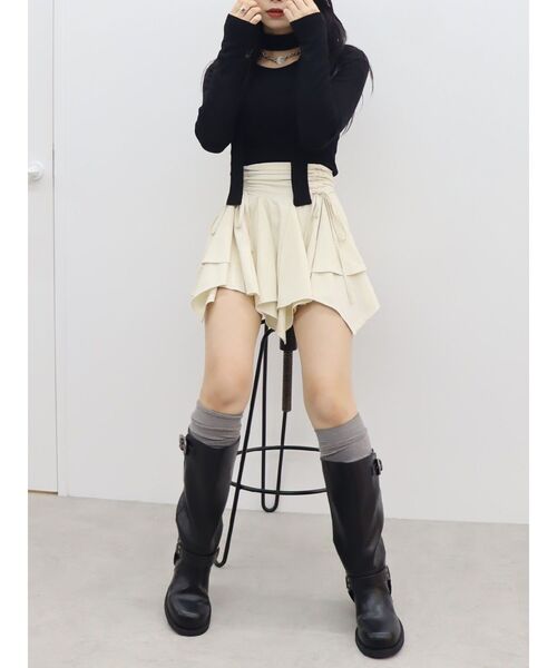 EVRIS（エヴリス）の「チョーカーリボン付リブトップス（Tシャツ/カットソー・レディース・グレー/ブルー/ブラック・FREE）」の16枚目の写真