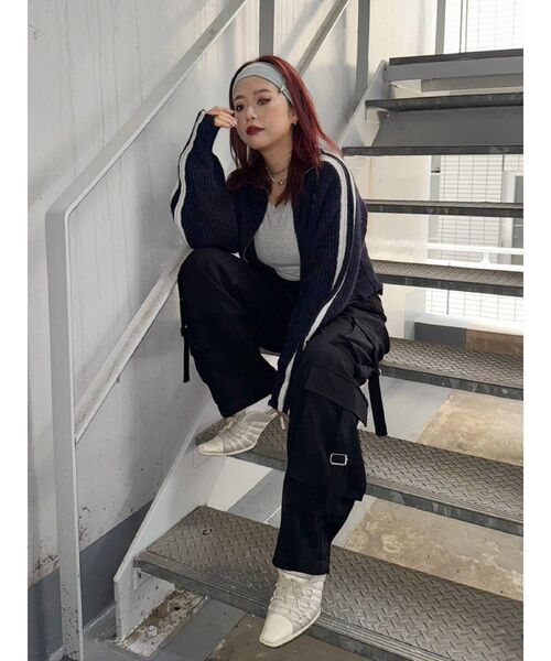 EVRIS（エヴリス）の「チョーカーリボン付リブトップス（Tシャツ/カットソー・レディース・グレー/ブルー/ブラック・FREE）」の21枚目の写真