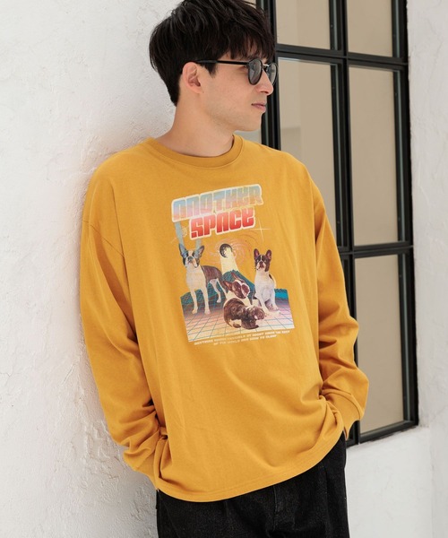 LAKOLE(ラコレ)の「イヌネコレトロムービーT / 138983(Tシャツ/カットソー・メンズ・ブルー/ホワイト/チャコール/オレンジ・MEDIUM/LARGE)」の4枚目の写真