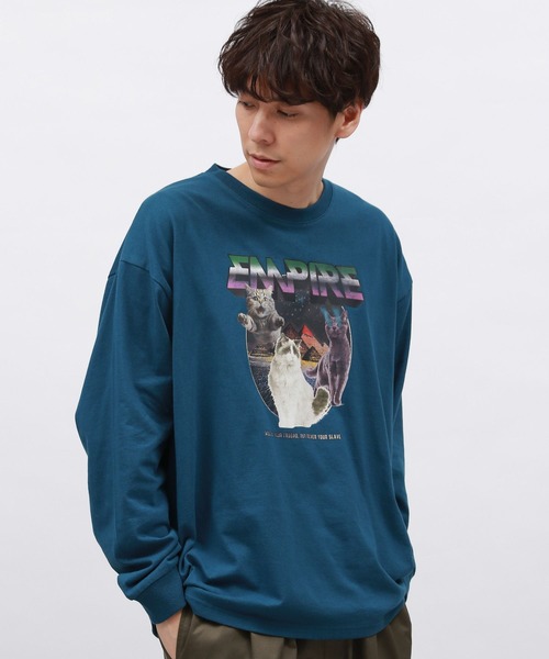 LAKOLE(ラコレ)の「イヌネコレトロムービーT / 138983(Tシャツ/カットソー・メンズ・ブルー/ホワイト/チャコール/オレンジ・MEDIUM/LARGE)」の19枚目の写真