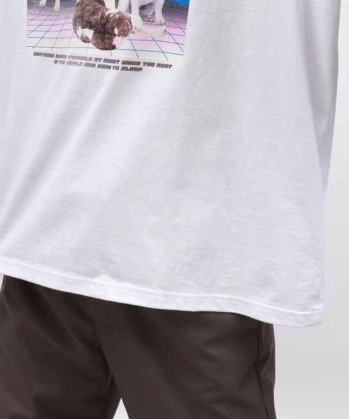 LAKOLE(ラコレ)の「イヌネコレトロムービーT / 138983(Tシャツ/カットソー・メンズ・ブルー/ホワイト/チャコール/オレンジ・MEDIUM/LARGE)」の11枚目の写真