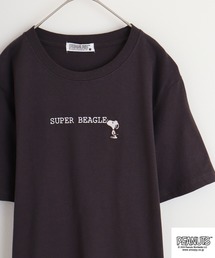 PEANUTS 天竺ワンポイント刺繍Tシャツ