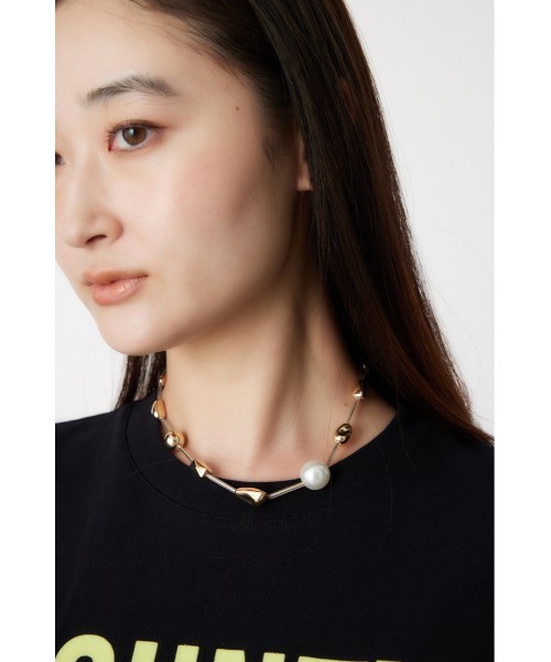 RODEO CROWNS WIDE BOWL(ロデオクラウンズワイドボウル)の「ボリュームパーツネックレス(ネックレス・レディース・シルバー/ゴールド・FREE)」の1枚目の写真