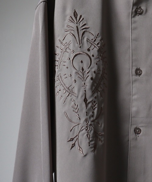 セール】Oversize embroidery L/S basic shirt オーバーサイズ