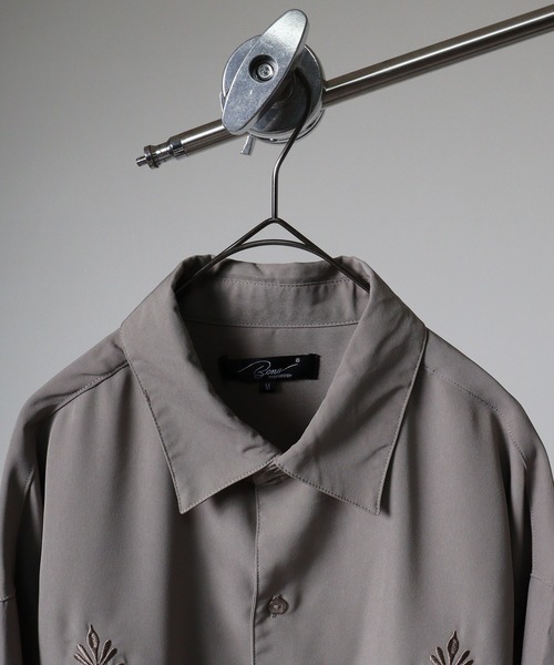 セール】Oversize embroidery L/S basic shirt オーバーサイズ
