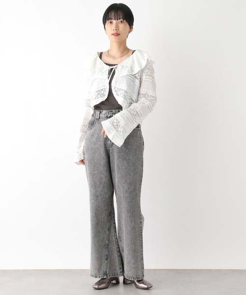 LEPSIM（レプシィム）の「レースショート羽織り　139141（カーディガン/ボレロ・レディース・ブラック/オフホワイト・FREE）」の6枚目の写真