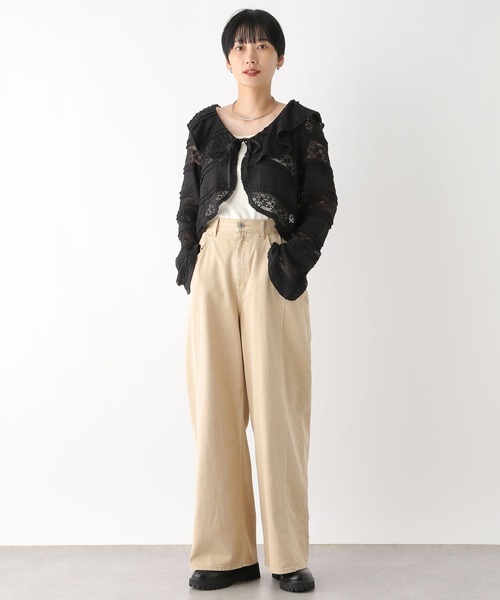 LEPSIM（レプシィム）の「レースショート羽織り　139141（カーディガン/ボレロ・レディース・ブラック/オフホワイト・FREE）」の3枚目の写真