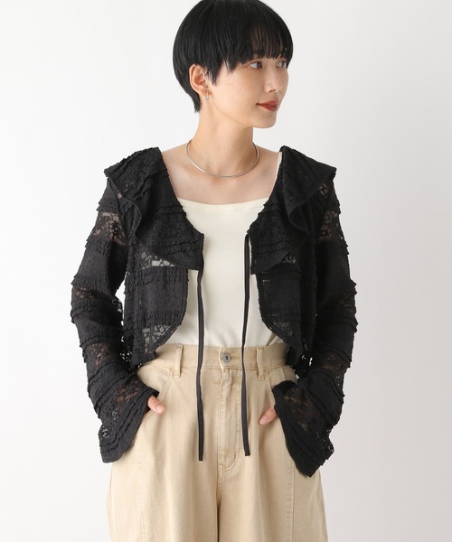 LEPSIM（レプシィム）の「レースショート羽織り　139141（カーディガン/ボレロ・レディース・ブラック/オフホワイト・FREE）」の21枚目の写真