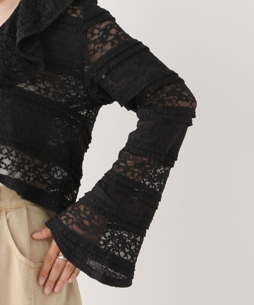 LEPSIM（レプシィム）の「レースショート羽織り　139141（カーディガン/ボレロ・レディース・ブラック/オフホワイト・FREE）」の15枚目の写真