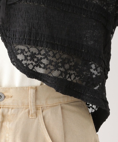 LEPSIM（レプシィム）の「レースショート羽織り　139141（カーディガン/ボレロ・レディース・ブラック/オフホワイト・FREE）」の14枚目の写真