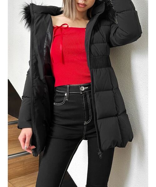 GYDA(ジェイダ)の「【WEB限定】【TINY低身長さん向け】オフショルリボンニットトップス(ニット/セーター・レディース・レッド/オフホワイト/ブラック・FREE)」の5枚目の写真