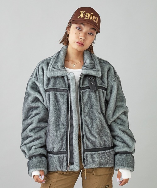 X-girl（エックスガール）の「B3 FAUX FUR JACKET（ブルゾン