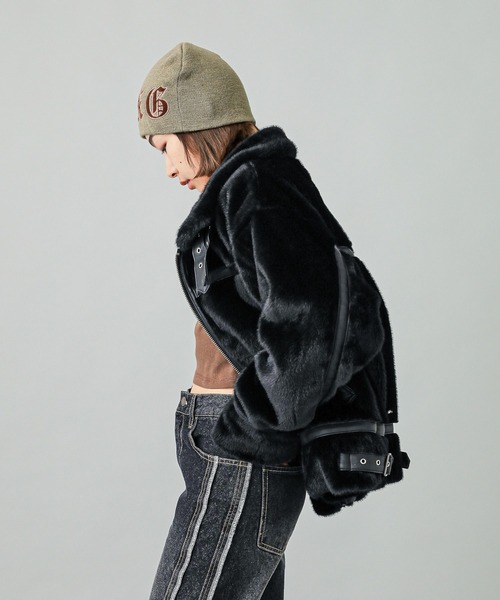 X-girl（エックスガール）の「B3 FAUX FUR JACKET（ブルゾン