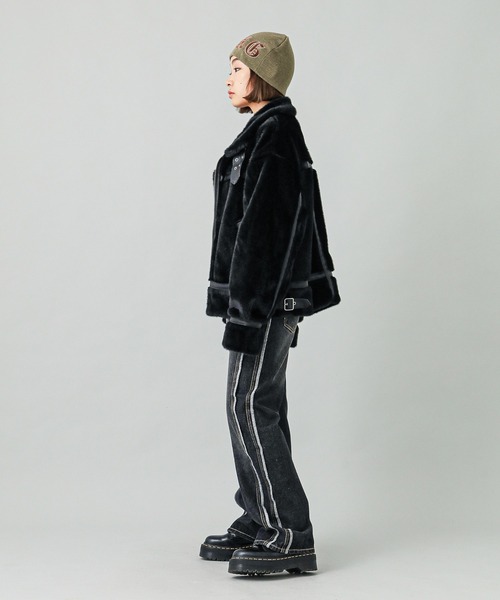 ジャケット・アウター X girl FAUX FUR CONVERTIBLE JACKET X-girl（エックスガール）の「FAUX FUR CONVERTIBLE JACKET