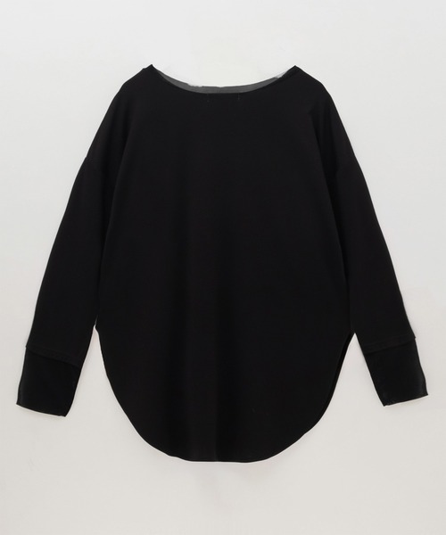 HusHusH（ハッシュアッシュ）の「HusHusH 袖チュールロンT 長袖 レイヤード（Tシャツ/カットソー・レディース・オフホワイト/ブラック/ブルーグレー・M/L）」の14枚目の写真