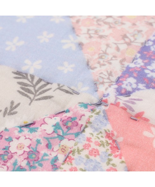 セール】フラワーパッチワーク クッションカバー 450×450 マルチ（040